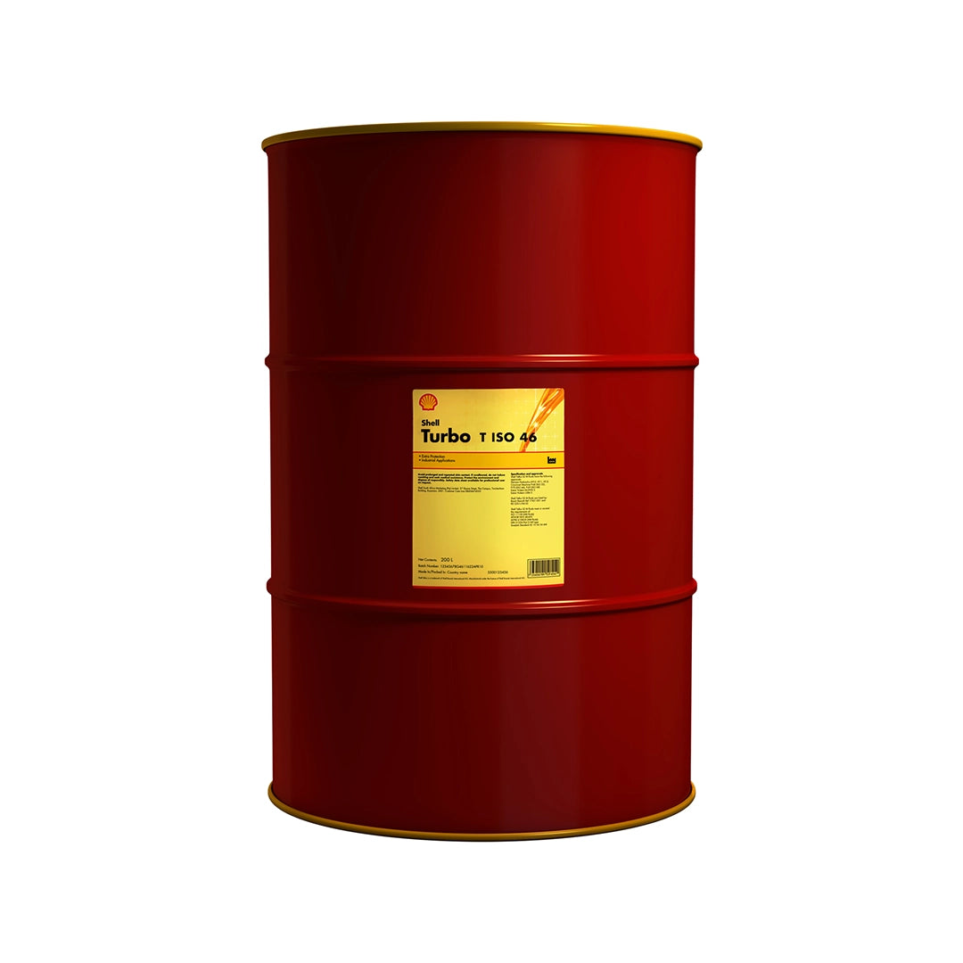 Imagen de Shell TURBO T 46, comercializado en tambor de 55 GL. Mantallanta, Ecuador.