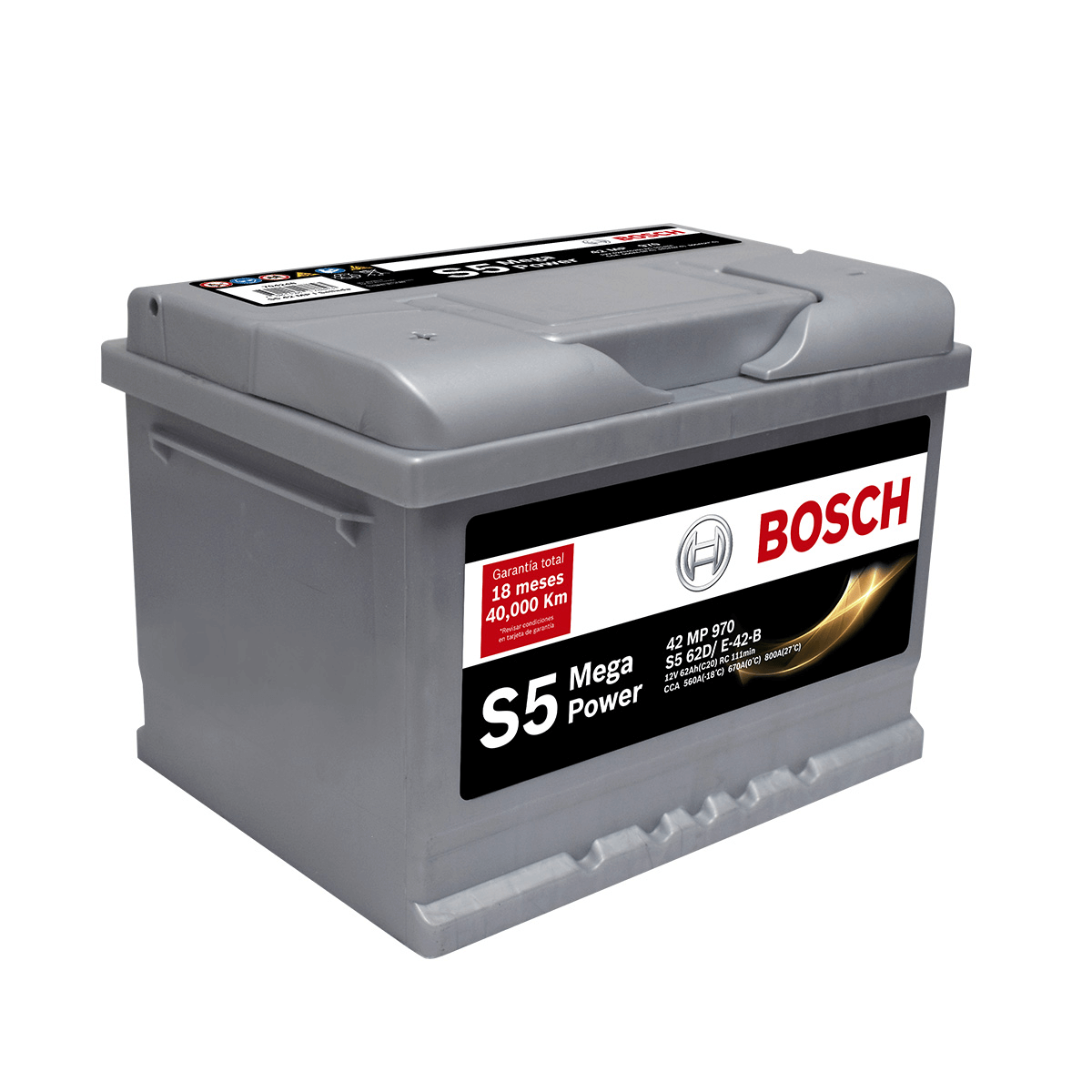 BATERIA BOSCH® S5 - 42 MP (- +) NORMAL 62AH SELLADA