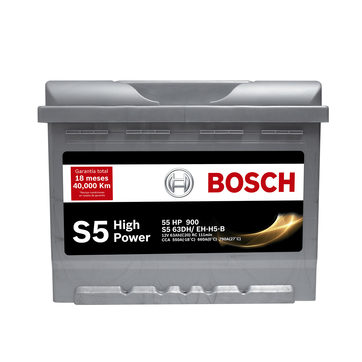 BATERIA BOSCH® S5 - 55 HP (+ -) INVERSA 63AH SELLADA