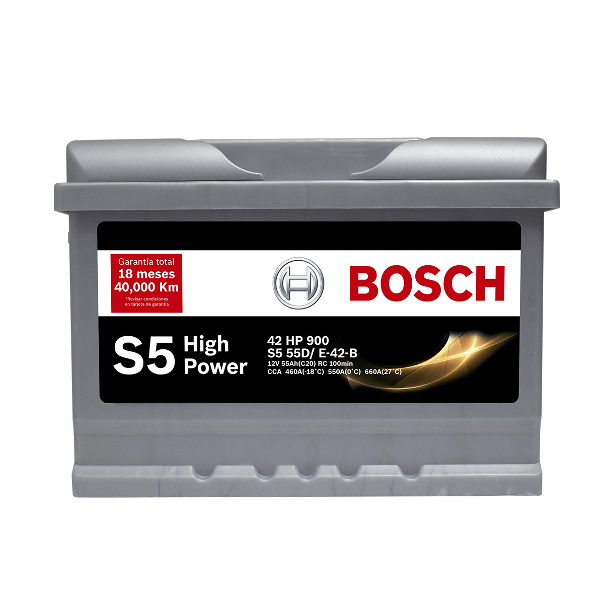 BATERIA BOSCH® S5 - 42 HP (- +) NORMAL 55AH SELLADA
