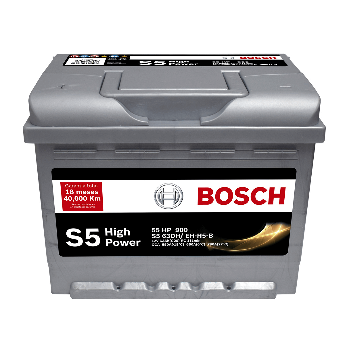 BATERIA BOSCH® S5 - 55 HP (- +) NORMAL 63AH SELLADA