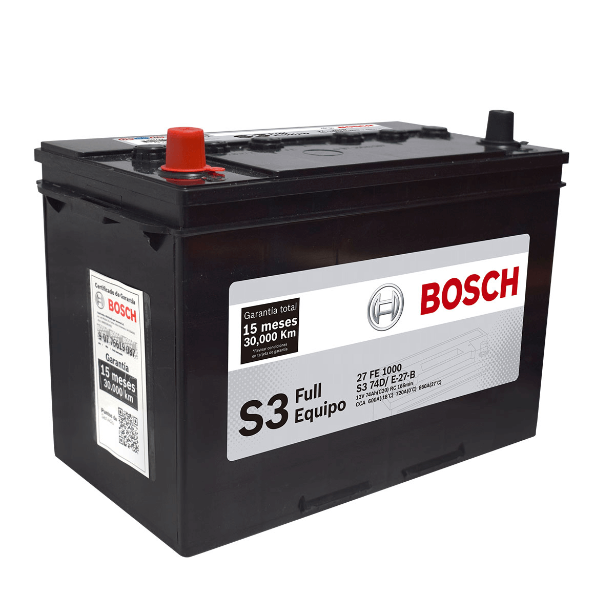Bateria Bosch® S3 - 27 Hp (+ -) Inversa 74ah