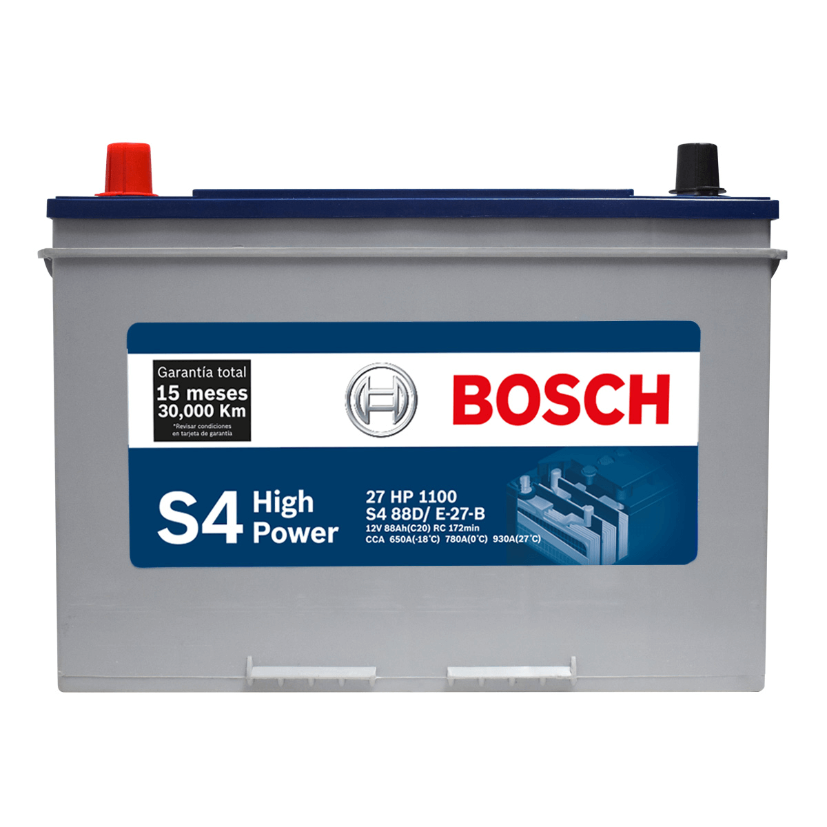 BATERIA BOSCH® S4 - 27 HP (- +) NORMAL 88AH